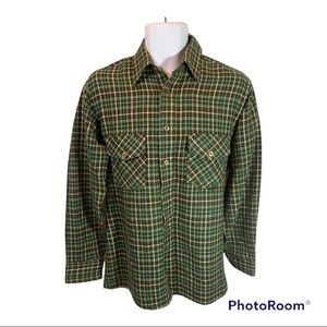 Outback Rider Mens Plaid Western Shirt Size Small Long Sleeve Double Pockets
